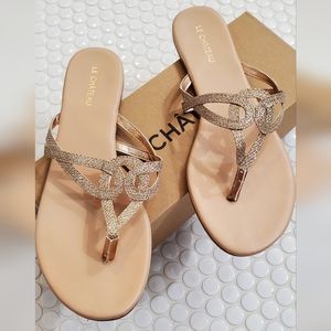 Le Chateau size 8 Rose Gold Flats